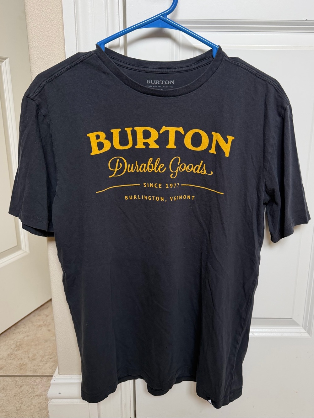 Burton Black Short-Sleeve Tee with Yellow Logo